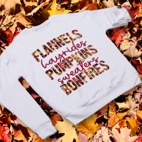Flannels Pumpkins Bonfires Sublimation Digital Design - PNG