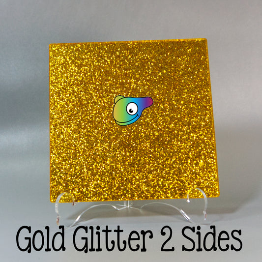 Gold Glitter 2 Sides Color Acrylic Sheets - Multiple Sizes