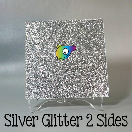 Silver Glitter 2 Sides Color Acrylic Sheets - Multiple Sizes