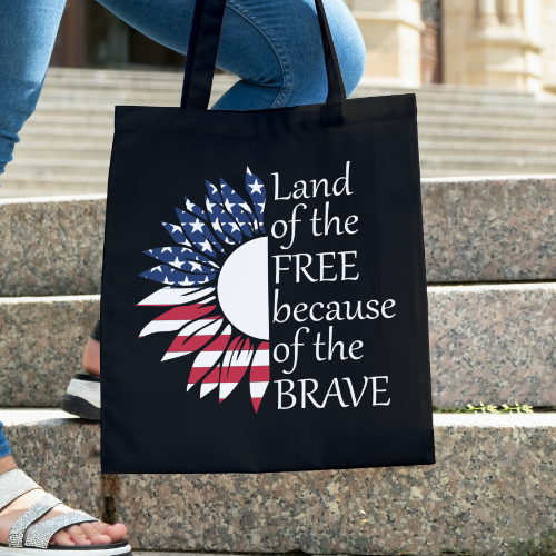 Land of the Free because of the Brave Flower Digital Design - SVG