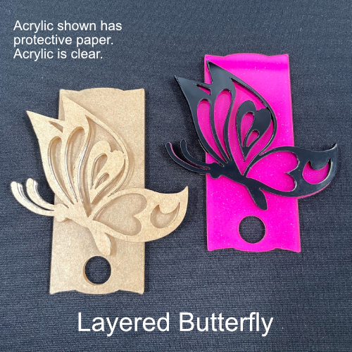 Butterfly Side View 40 Ounce Tumbler Topper DIY Blank Acrylic Shape