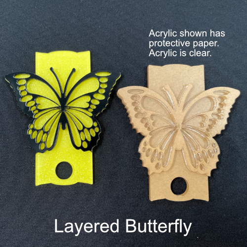 Butterfly 40 Ounce Tumbler Topper DIY Blank Acrylic Shape