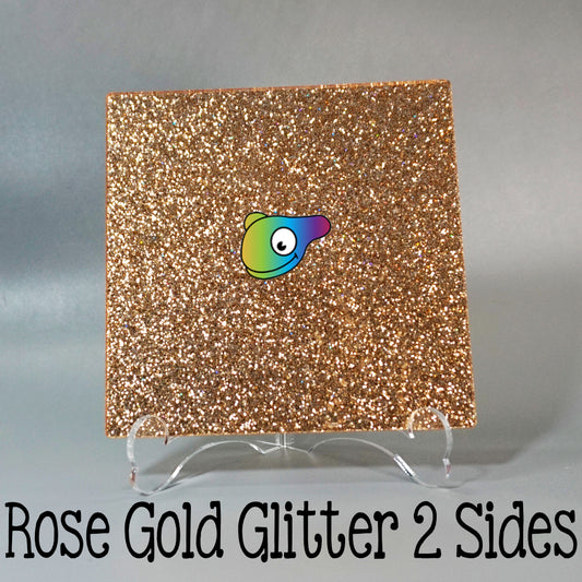 Rose Gold Glitter 2 Sides Color Acrylic Sheets - Multiple Sizes