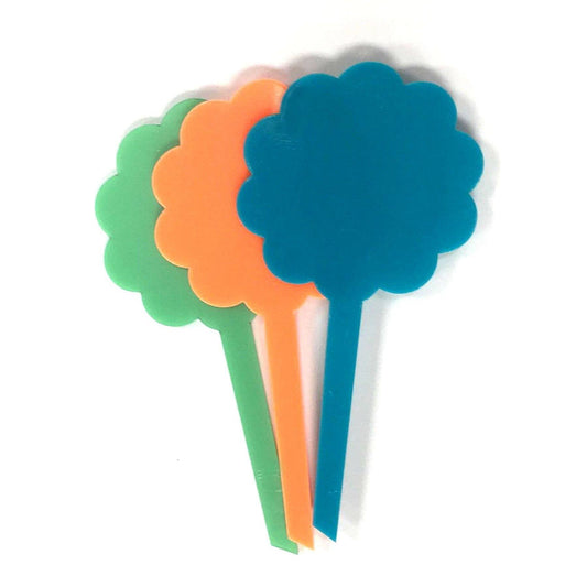 Garden Stake/Food Label Pick Blank Acrylic Shape - 4 Inch - Scalloped Circle