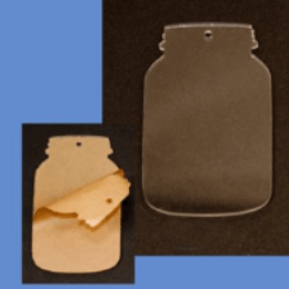 Mason Jar Blank Acrylic Shape - 1.5 Inch - Set of 2