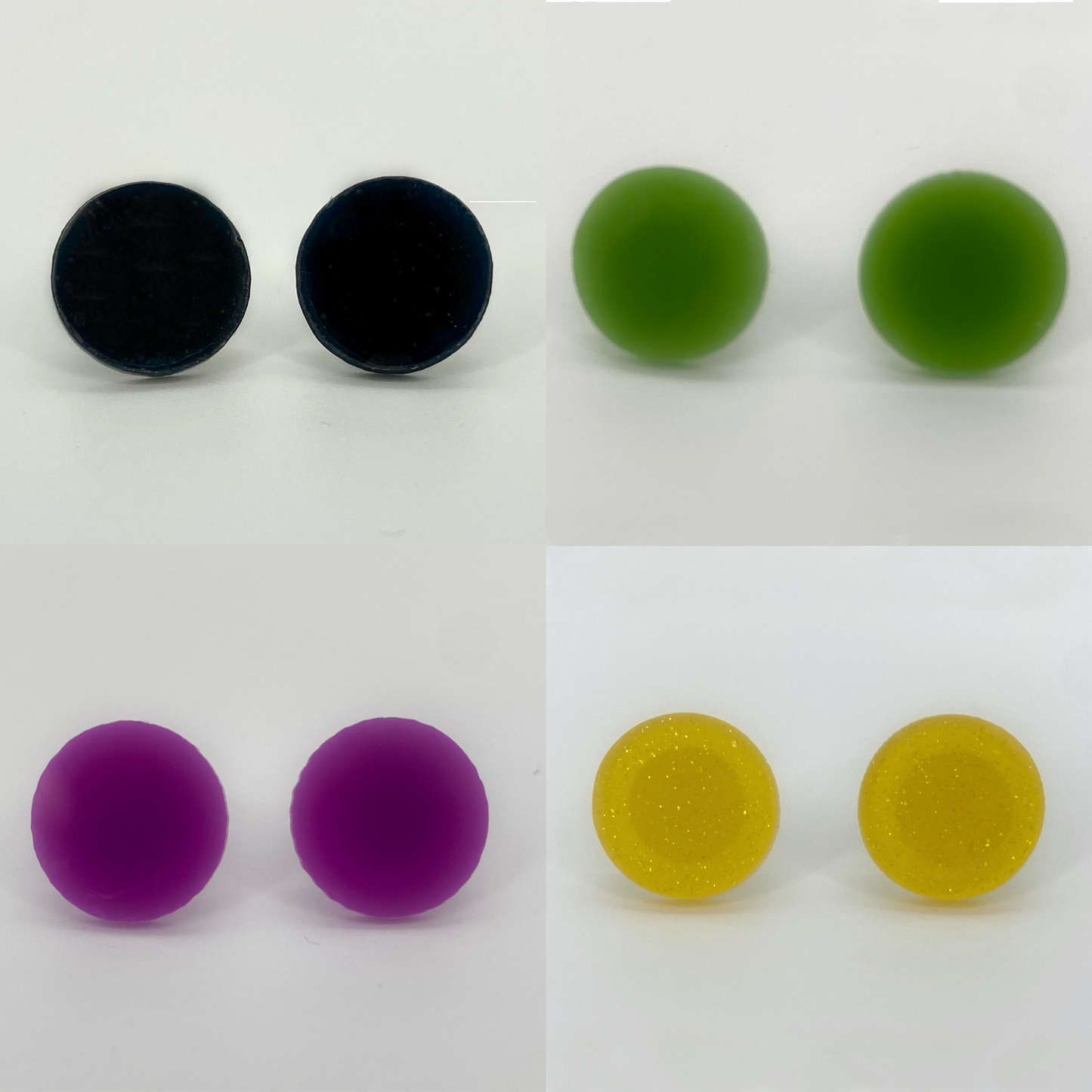 Round Blank Acrylic Earrings with Posts - 16mm - Set of 4 pair