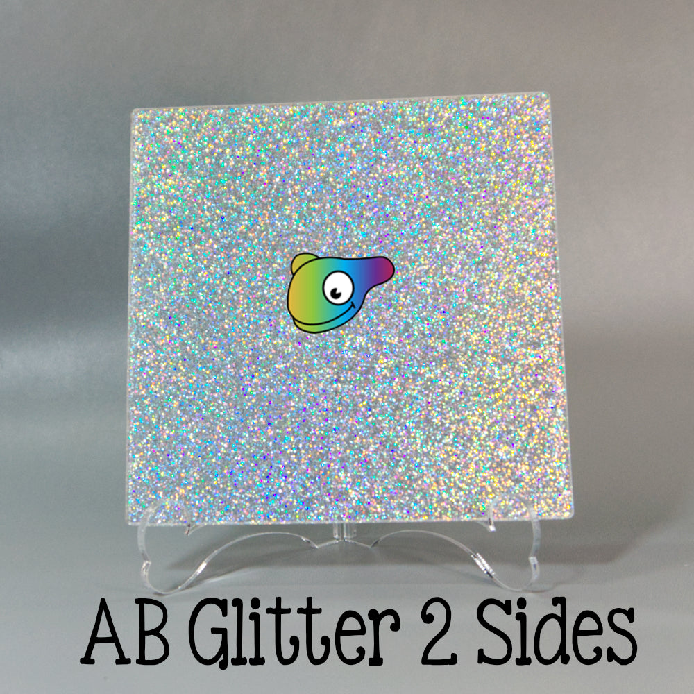 Aurora Borealis (AB) Glitter 2 Sides Color Acrylic Sheets - Multiple Sizes