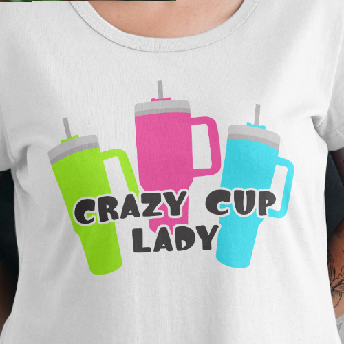 Crazy Cup Lady Digital Design - SVG