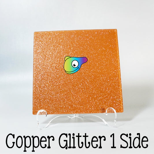 Copper Glitter 1 Side Color Acrylic Sheets - Multiple Sizes