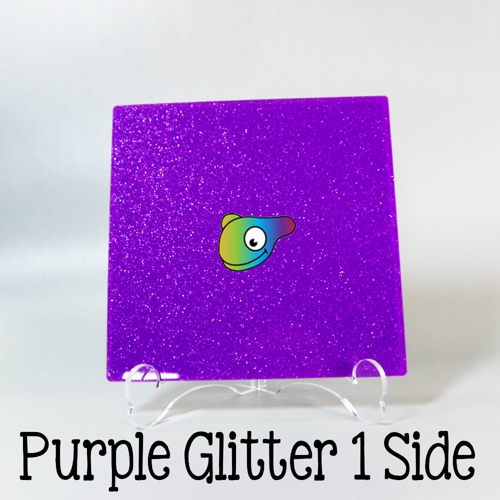 Purple Glitter 1 Side Color Acrylic Sheets - Multiple Sizes