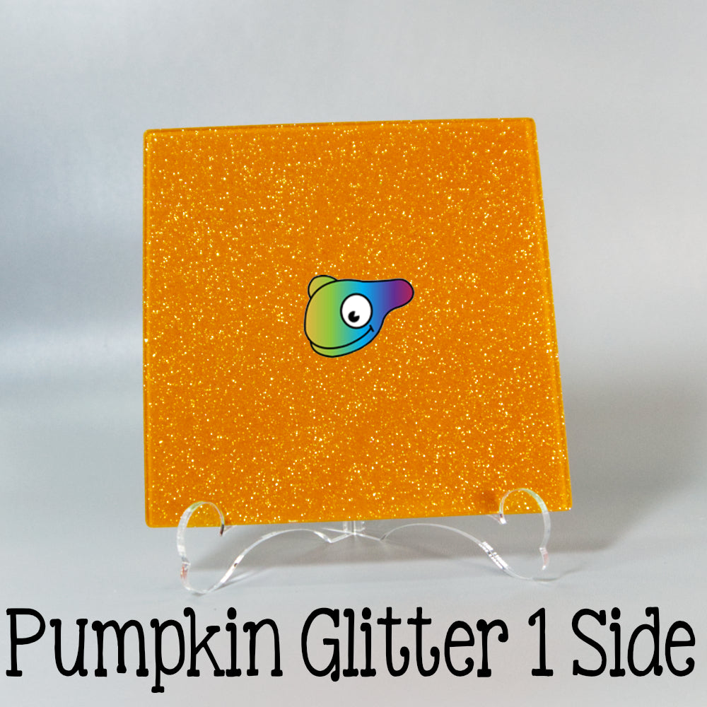Pumpkin Glitter 1 Side Color Acrylic Sheets - Multiple Sizes