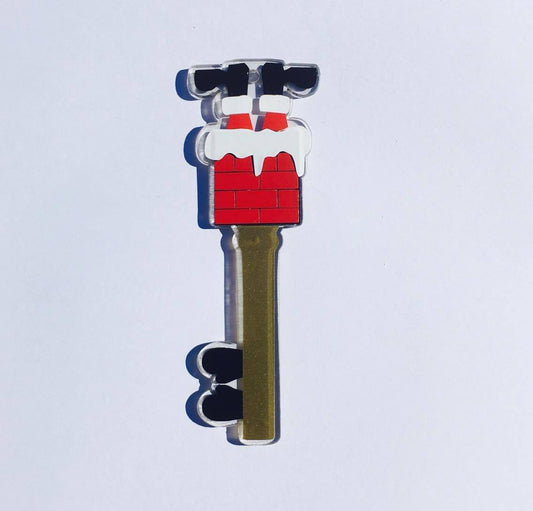 Santa Chimney Key Blank Acrylic Shape - 4 Inch