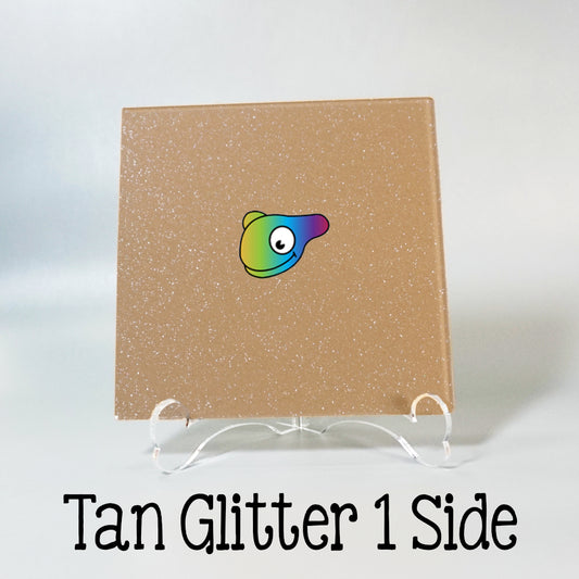 Tan Glitter 1 Side Color Acrylic Sheets - Multiple Sizes