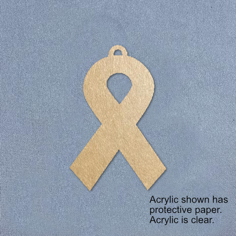 Awareness Ribbon Blank 1/16" Thickness Acrylic Shape - 3 Inch