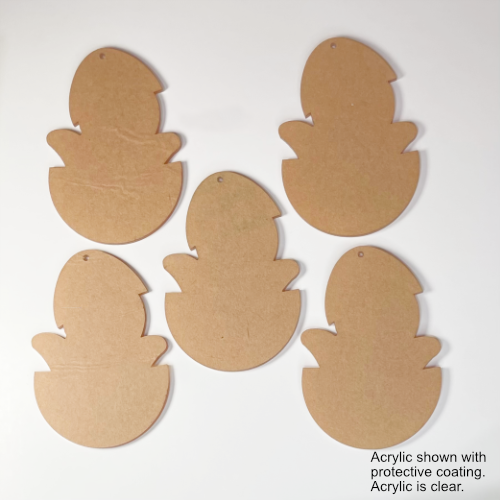 Easter Chick Blank Acrylic Shape - 3 x 4 Inch - Set of 5
