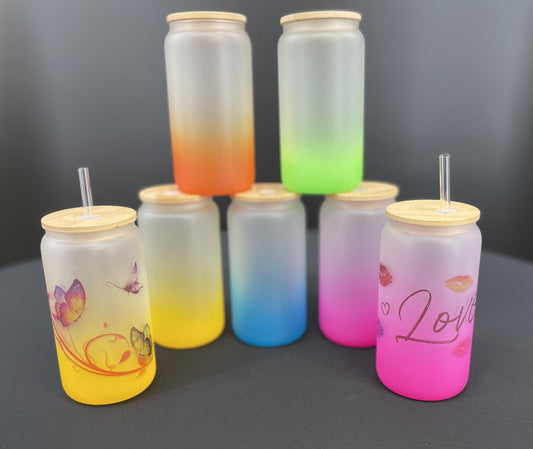 16 oz. Sublimatable Ombre Glass Can/Can Glass
