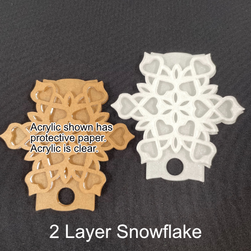 Snowflake 40 Ounce Tumbler Topper DIY Blank Acrylic Shape