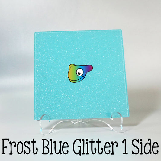 Frost Blue Glitter 1 Side Color Acrylic Sheets - Multiple Sizes