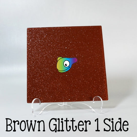 Brown Glitter 1 Side Color Acrylic Sheets - Multiple Sizes