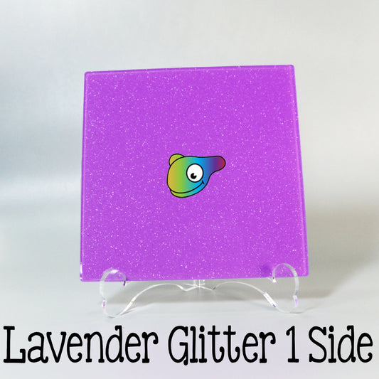 Lavender Glitter 1 Side Color Acrylic Sheets - Multiple Sizes
