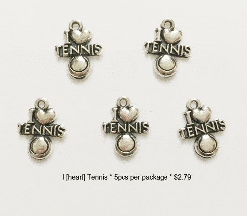 I (heart) Tennis Metal Charm