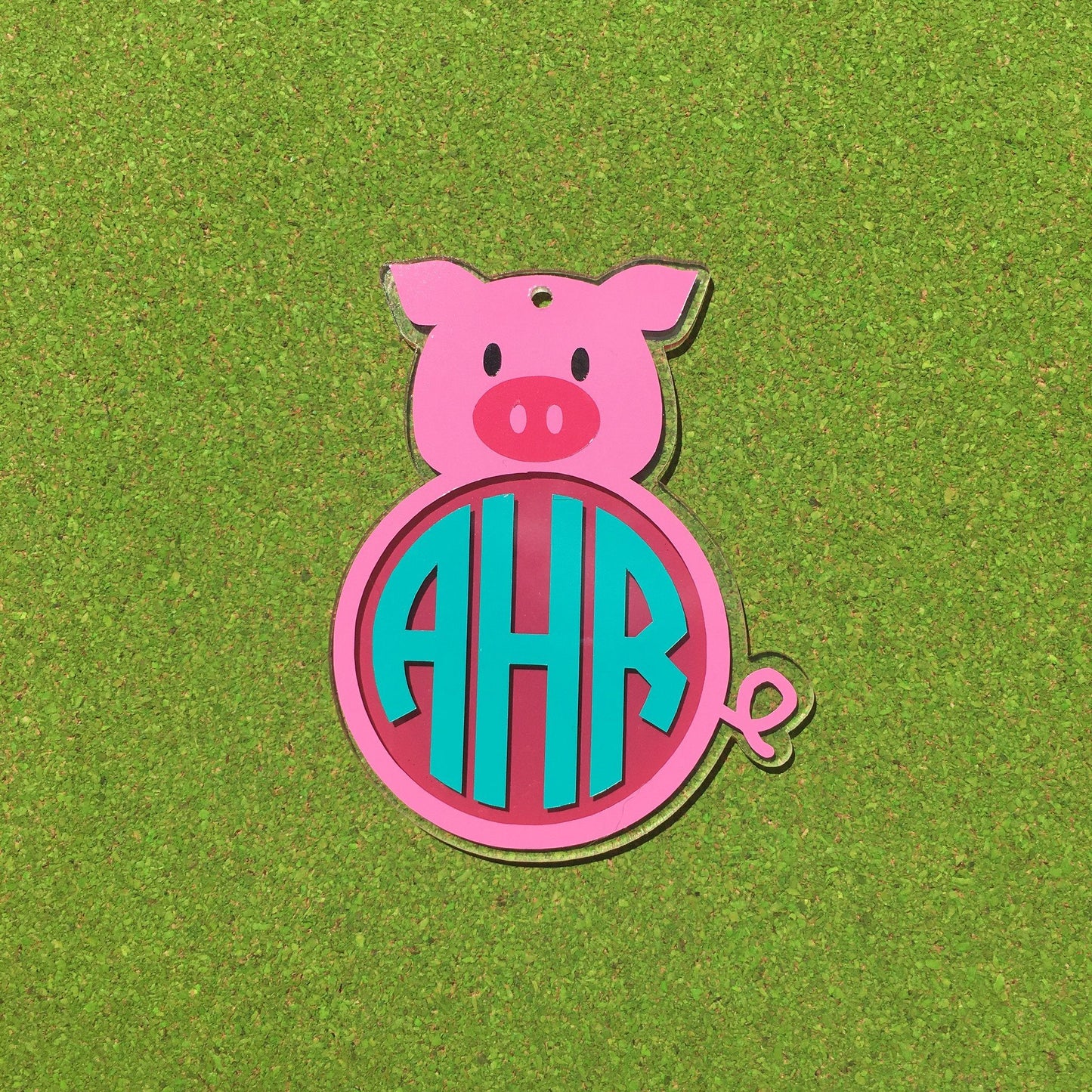Pig with Monogram Blank Acrylic Shape - 3 Inch
