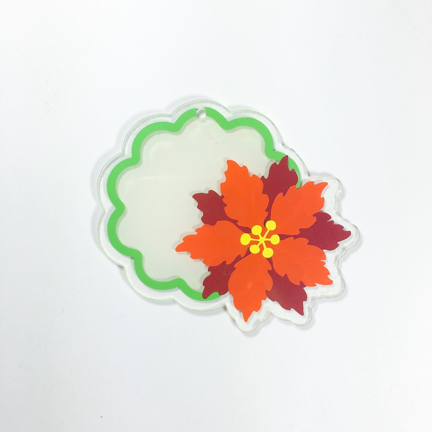 Poinsettia with Monogram Space Blank Acrylic Shape - 3 Inch