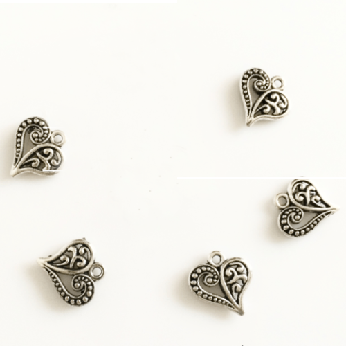 Heart with Flourishes Metal Charm