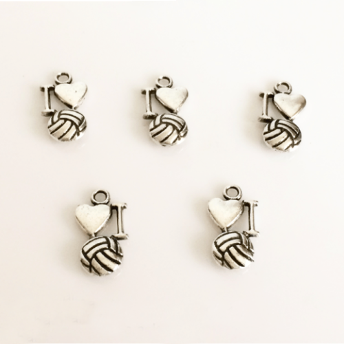 I (heart) Volleyball Metal Charm